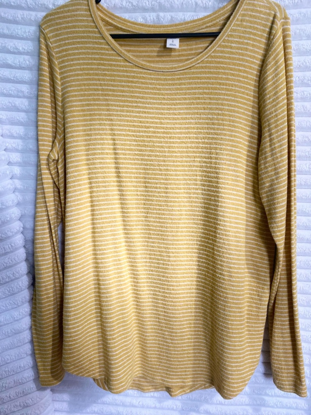 Old Navy Yellow Striped Long Sleeve Top